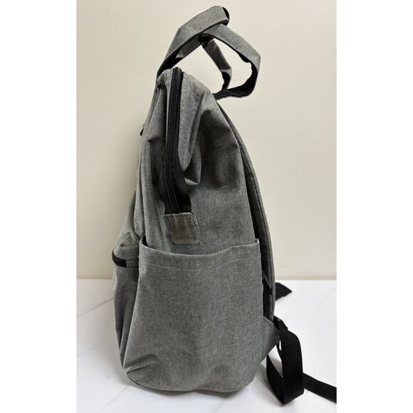 G+M Gray Backpack Tote Bag 15x15x6 Multi-Pocket Dance Travel Diaper Bag - Picture 7 of 10